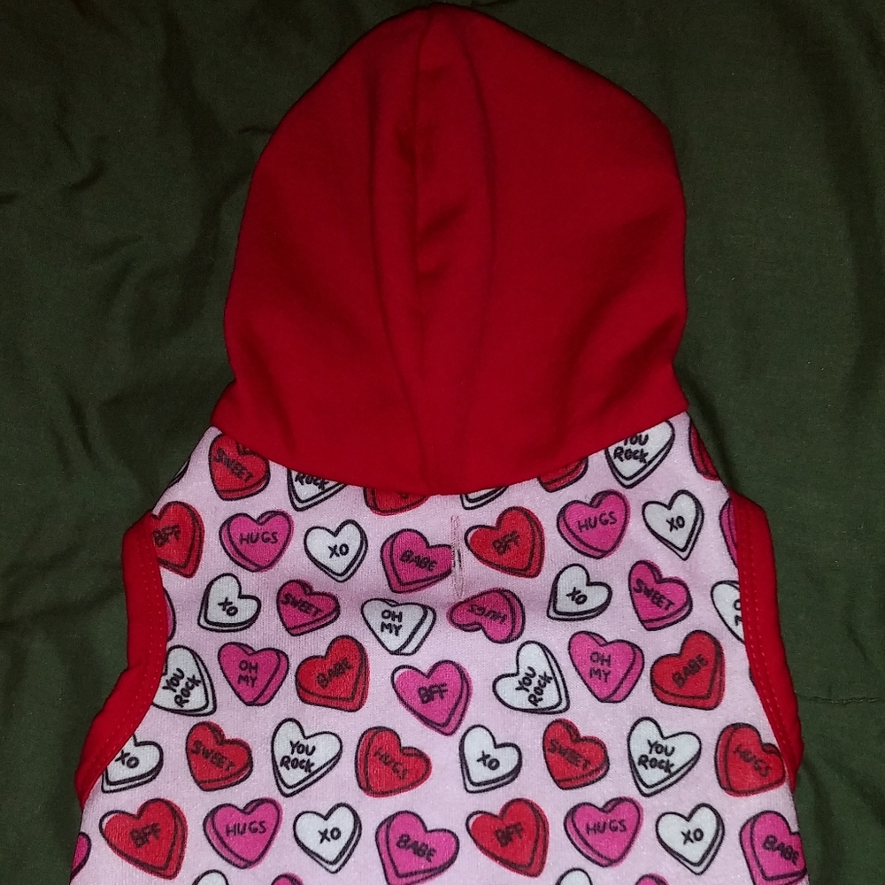 Red heart Valentine Candy Dog Hoodie